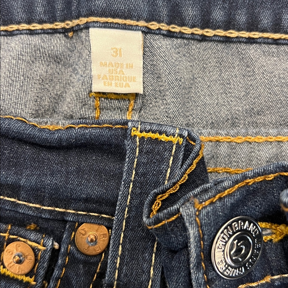 True Religion Misty Dark Flap Pocket Skinny Stretch Jeans Vintage Low Rise 31 - Picture 8 of 15